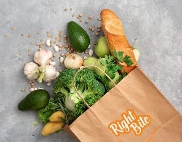 A bag full of healthy food laid out