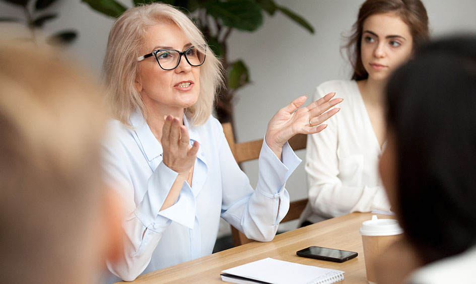 A group of people having a professional meeting