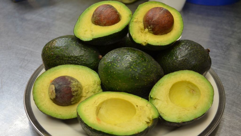 Avocadoes on a plate